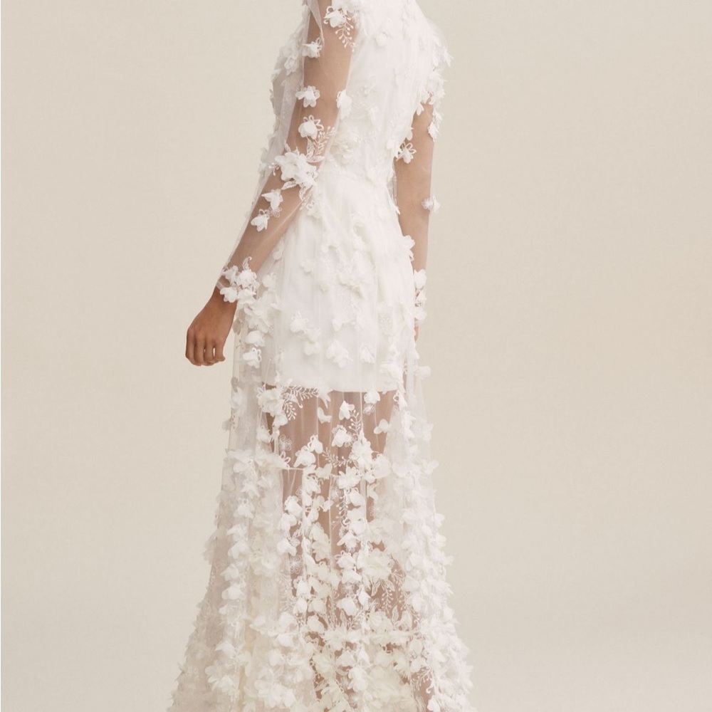 Anthropologie Helsi Blair Cream Floral Wedding Dress - Picture 4 of 8